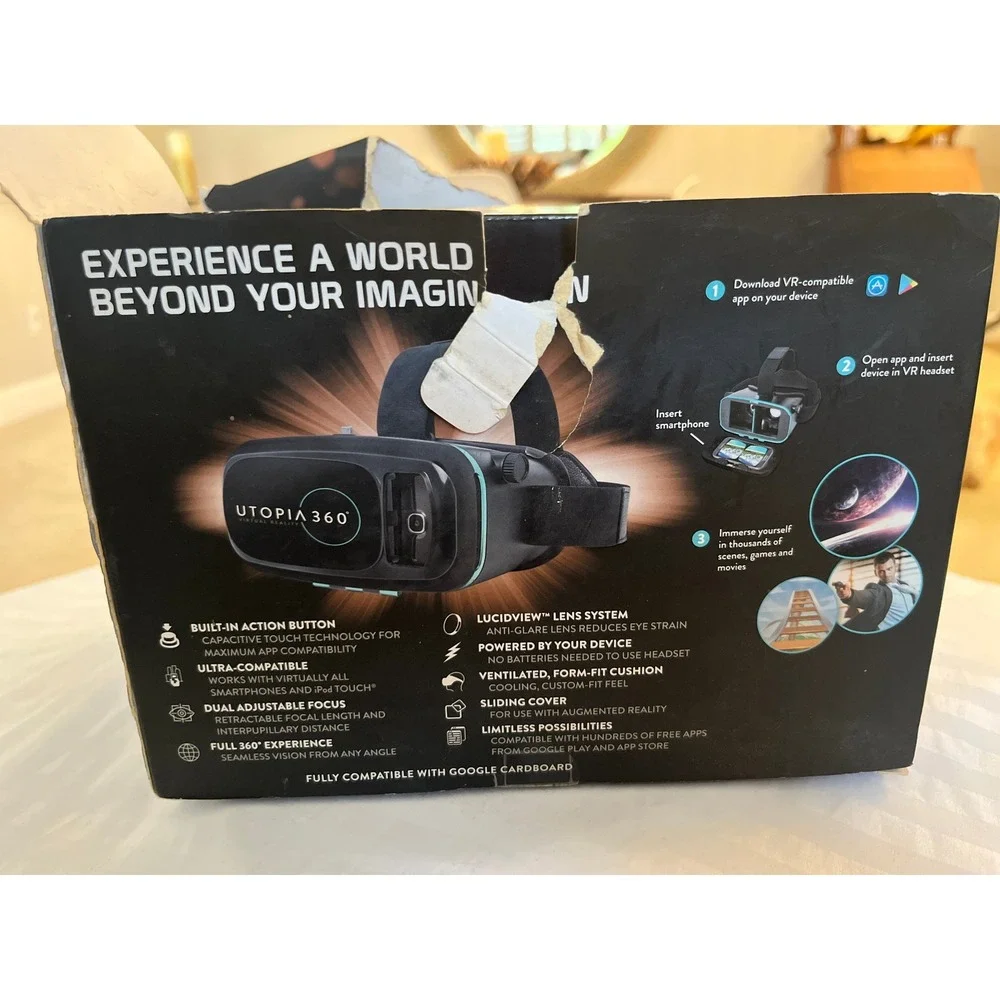ReTrak Utopia 360 Virtual Reality 3D Headset for Smartphones Black ETVRC